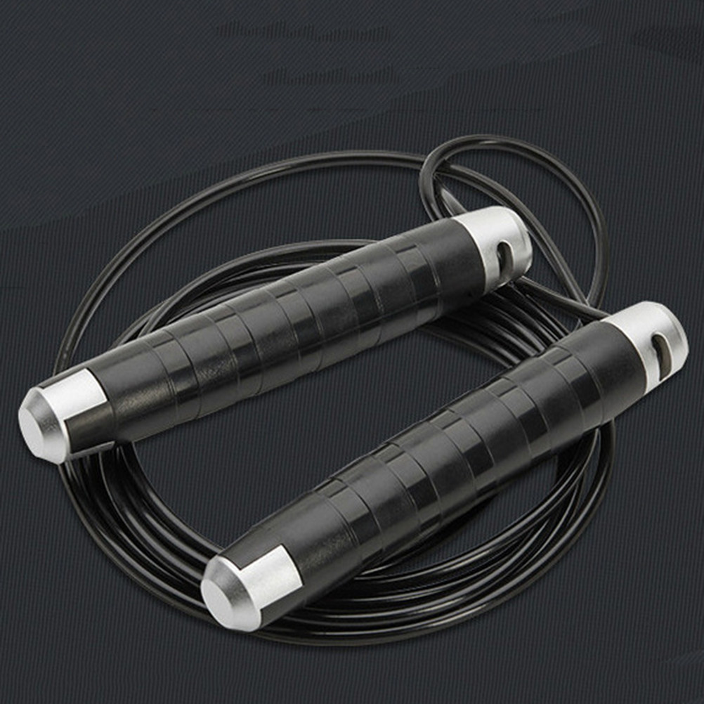 Jump Rope Speed Bearing - Черная стальная скакалка с подшипниками, эргономичными
