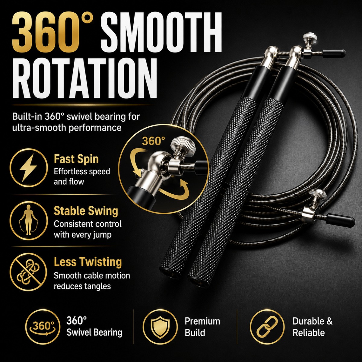 Jump Rope Speed Bearing - Скоростная скакалка с шарикоподшипниками на 360